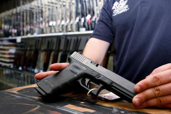 A Glock handgun available in a raffle promotion at Adventures Outdoors in Smyrna.